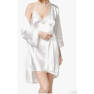 Linea Donatella Mrs Wrap Robe Babydoll ChemiseNightgown Set Sexy Romantic M Soft